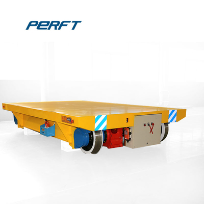 Machinery repairs workshop heavy load production line powered rail transporting flat cart