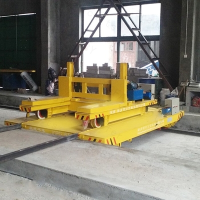 Storage Warehouse / Industry Field Sliding Wire Motorized Transfer Flat Cart In Production Line